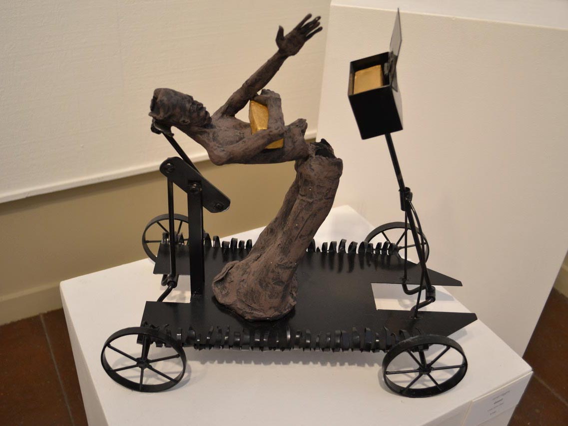 Greed, sculpture by Janet E Higgins, used here for image link to Available Sculptures gallery on home page
