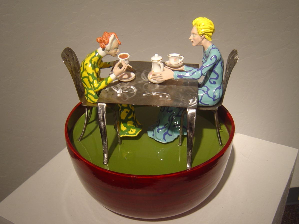 Tea for Two Soup, sculpture by Jenet Higgins (SOLD)